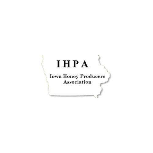 Outline of the state of Iowa with 'Iowa Honey Producers Association' text on a white background