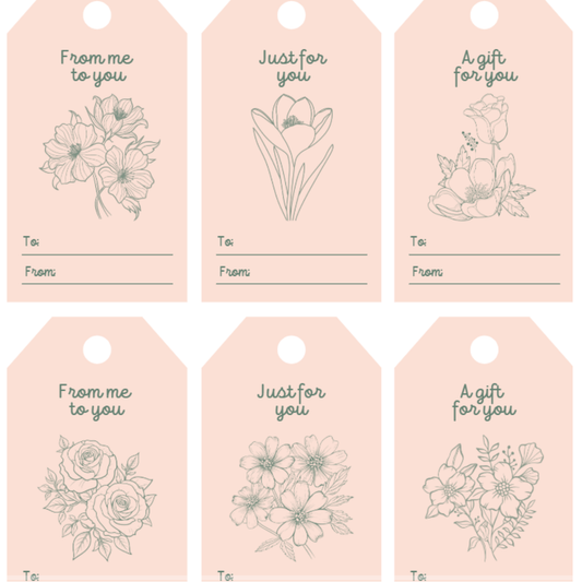 Floral Gift Tags – Printable PDF Download