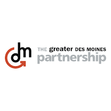 Logo of The Greater Des Moines Partnership on a white background