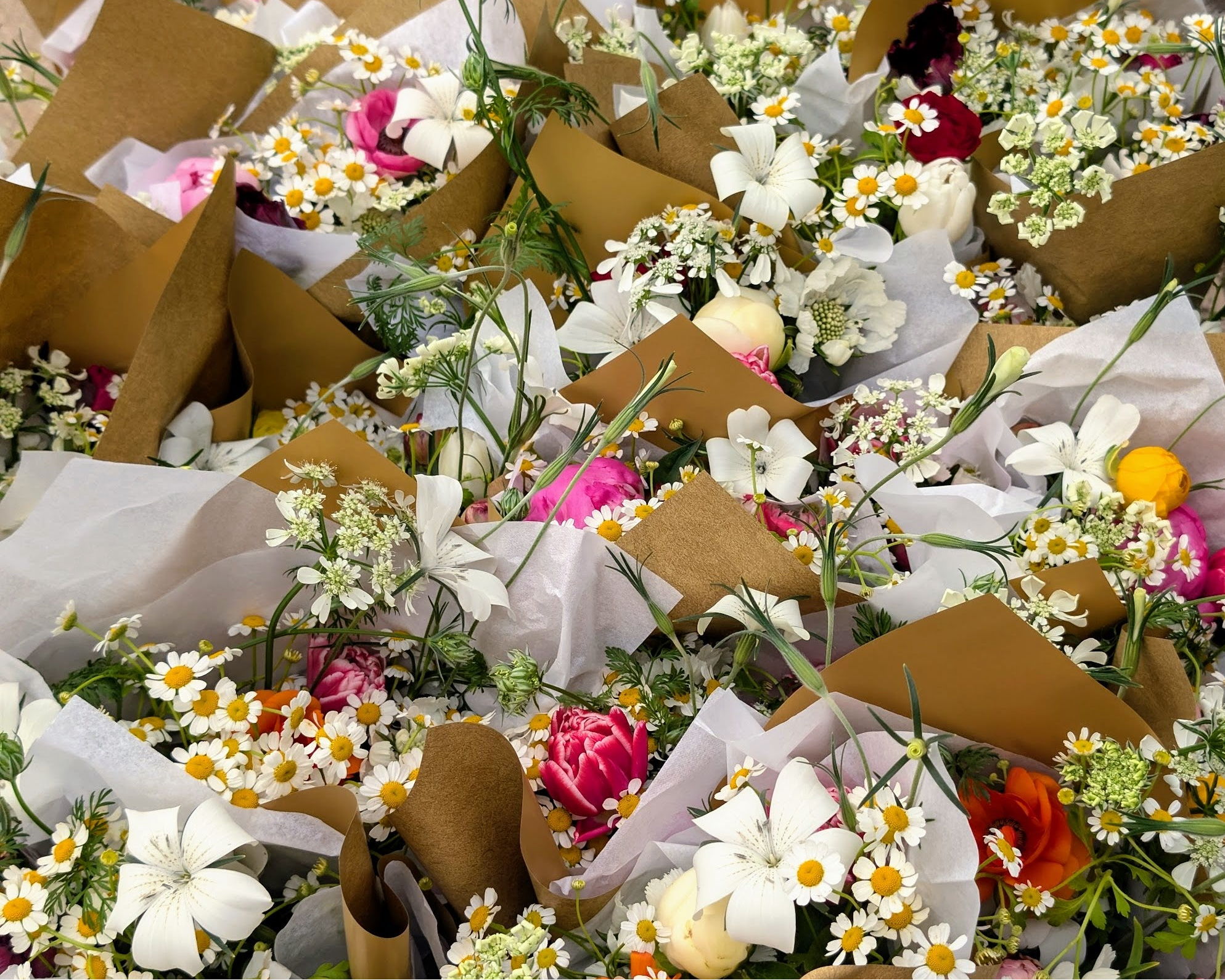 Mixed spring floral bouquets for employees